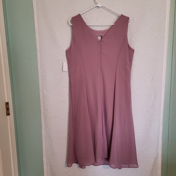 NWT Maya Brooke Tea Rose Sequined Lightweight 2 Piece Tank Dress & Jacket Sz 10 - Picture 9 of 15